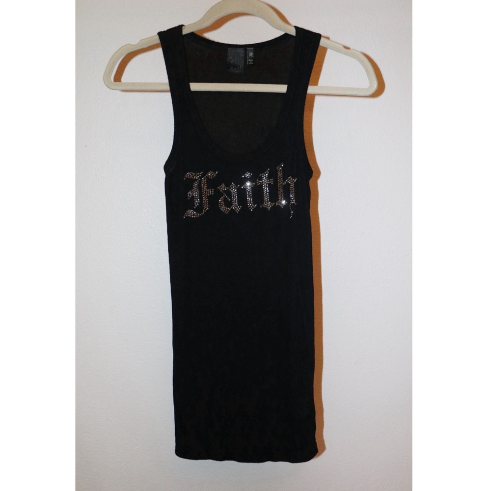 Faith Connexion Black Ribbed Tank Top